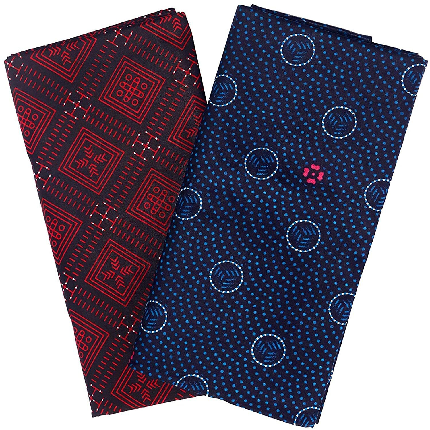 Weavers Villa Men's Black Printed Unstiched Cotton Lungi - Pack Of 4 (Length - 2.10 Meters)