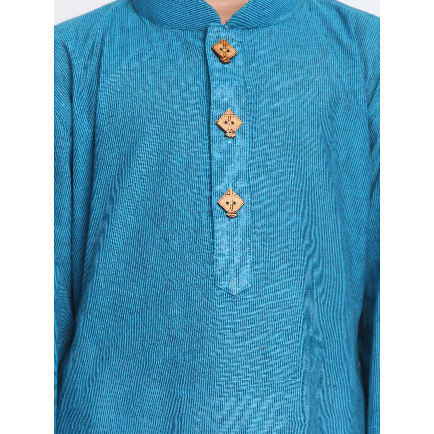Jbn Creation Boys Pure Cotton Azure And White Kurta Pyjama Set - Ethnic Elegance For Festivals | Comfortable Traditional Pure South Handloom Cotton Kurta Pyjama For Kids_Jbnbk070Aqnpwh_32