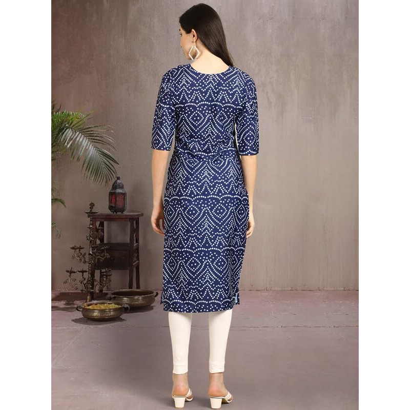 Pinkmint Elegant Printed Crepe Kurti's For Women's (Pack Of 5)