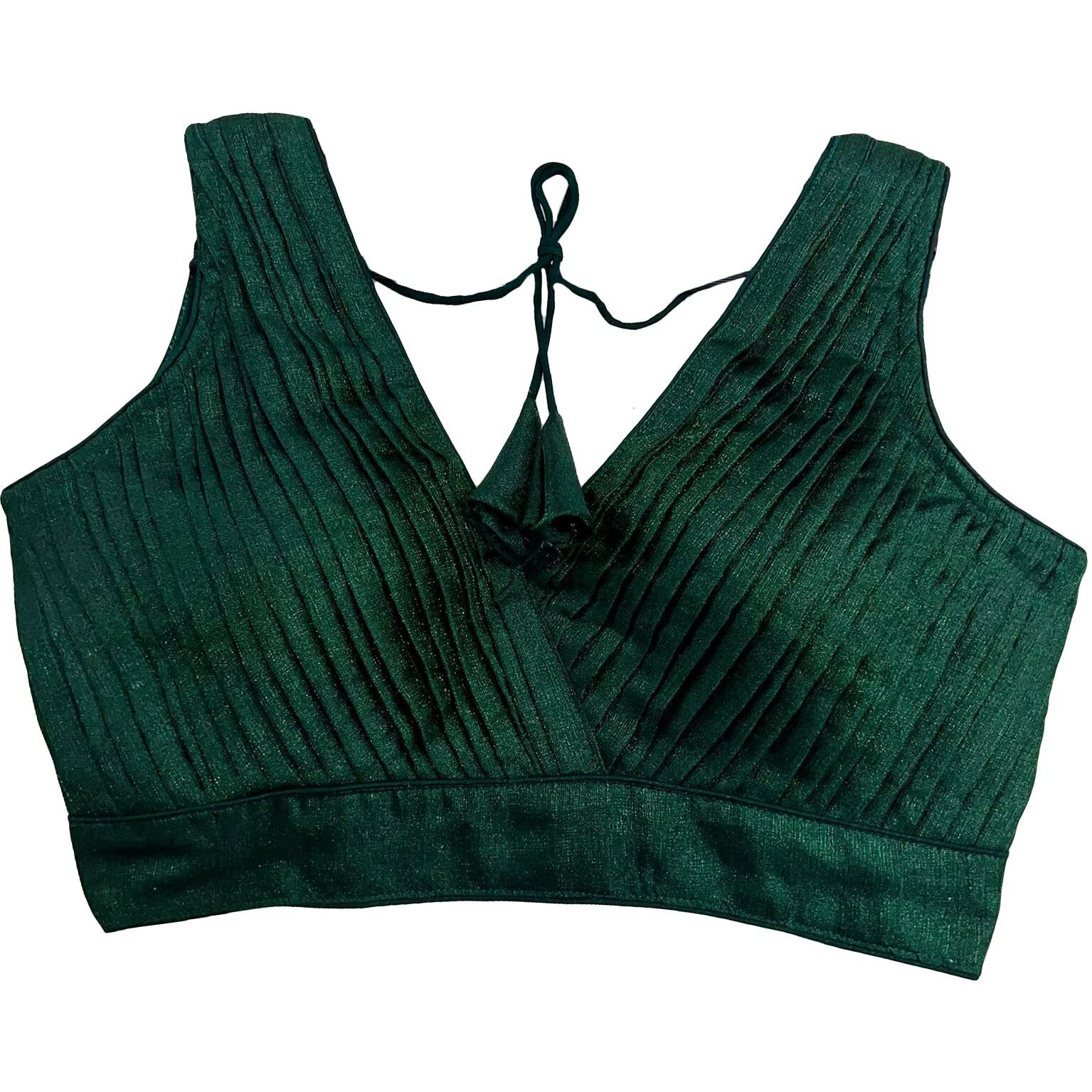 Pujia Mills Women's Zimmy Choo Sleevelees V Neck Platted Sleeveless Blouse (Shiva Green 38)