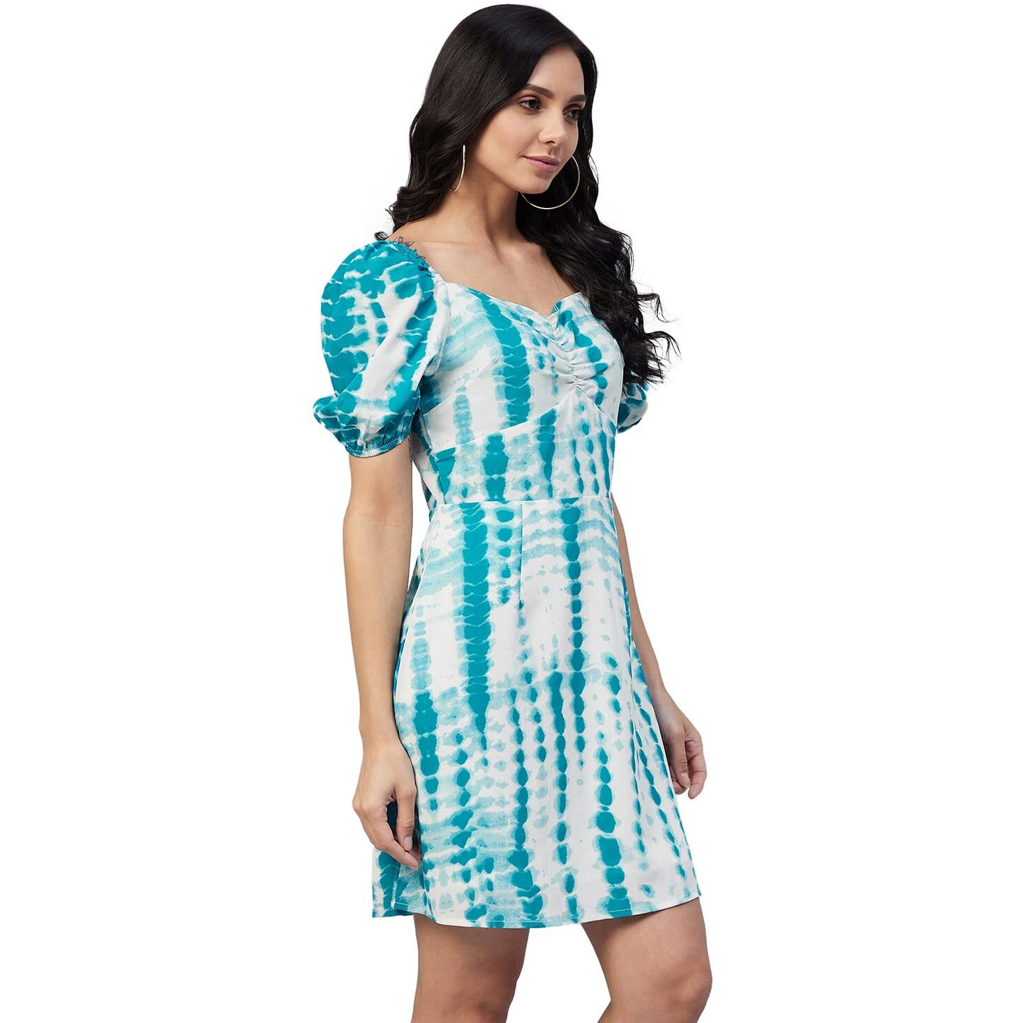 Rare Women's Crepe A-Line Mini Casual Dress (Ep6259_Blue_X-Large)