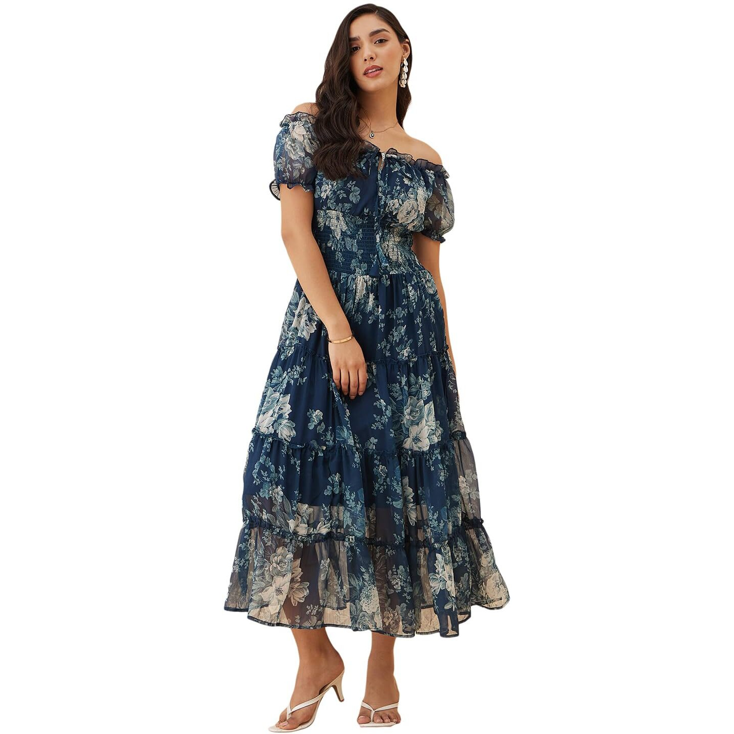 Rare Women's Regular Fit And Flare Dress (Ep7546F_Teal Blue S)