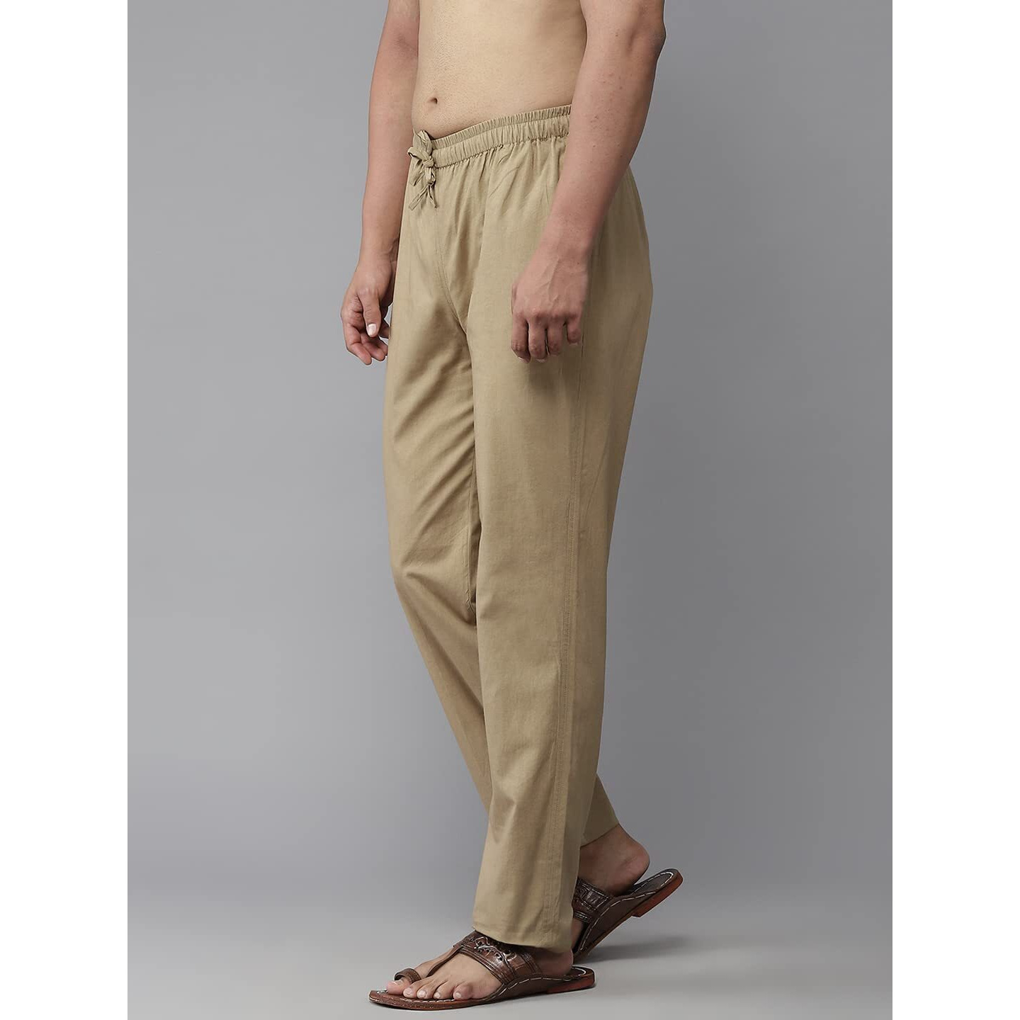 See Designs Men Brown & Navy Blue Solid Pure Cotton Men's Pyjama (Pack Of 2)_Sdcbpj170M