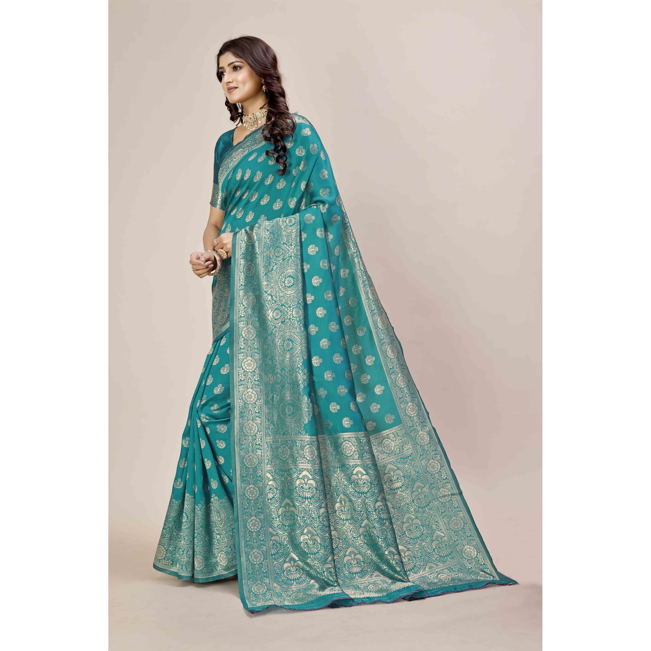 Shasmi Women's Banarasi Saree Pure Kanjivaram Silk Saree Soft New Ladies 2025 Design Wear Pattu Sarees Latest Party Sari Collections With Blouse Piece For Wedding Sadi (Pari-216 Rama)