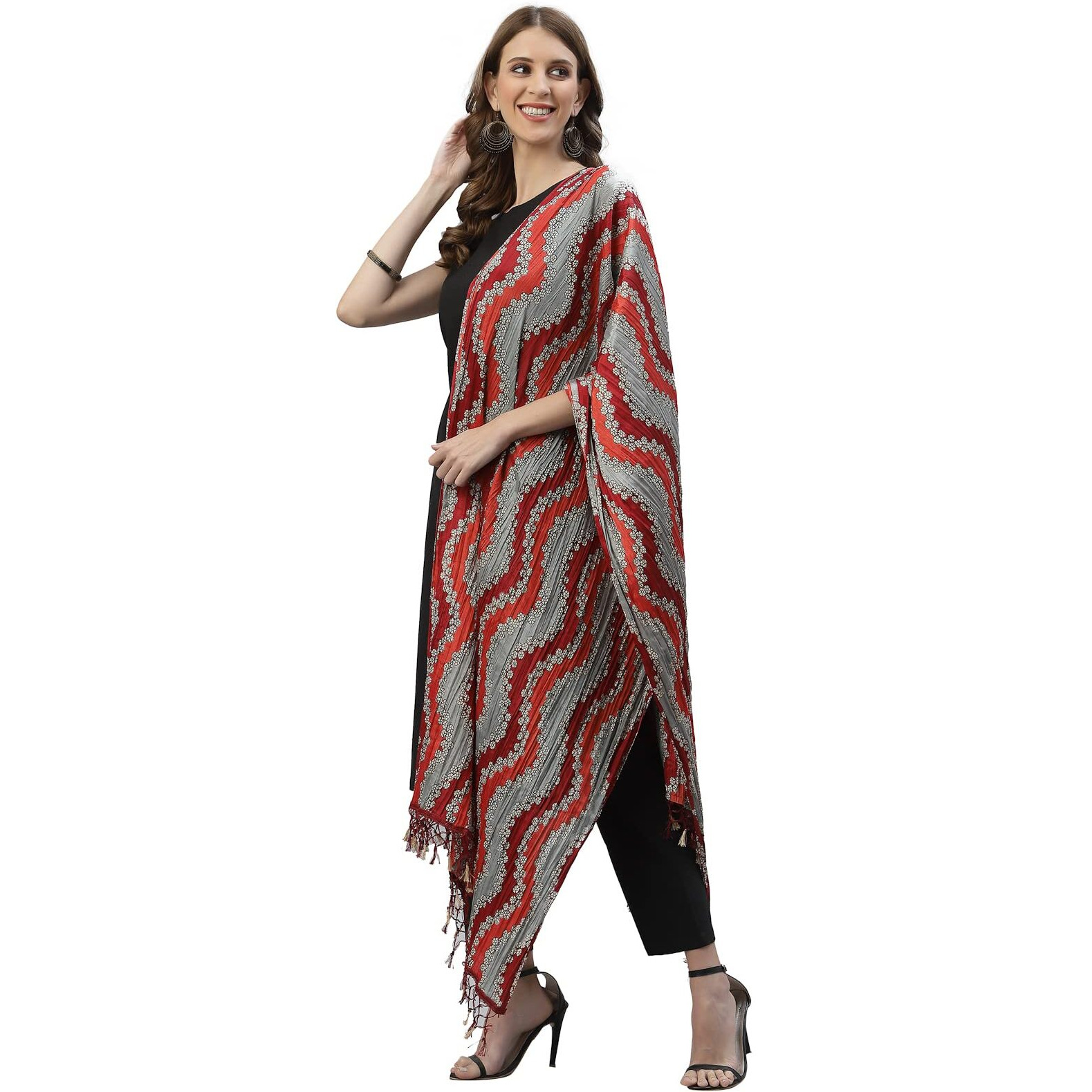 Stylum Women's Solid Cotton Blend Straight Kurta Pant Dupatta Set (Blackbetty44_Black, Xxl)