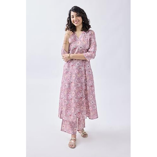 Toochki Salwar Suit For Women | Two Piece Salwar Suit For Women | Cotton Salwar Suit | Light Pink Floral Printed Salwar Suit | Rayon Salwar Suit | Ethnic Salwar Suit