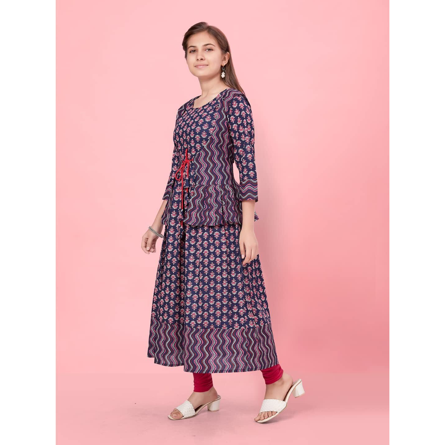 Aarika Girls Navy Blue Color Printed Kurti (Kurti-K-594-Navy-Blue-32)