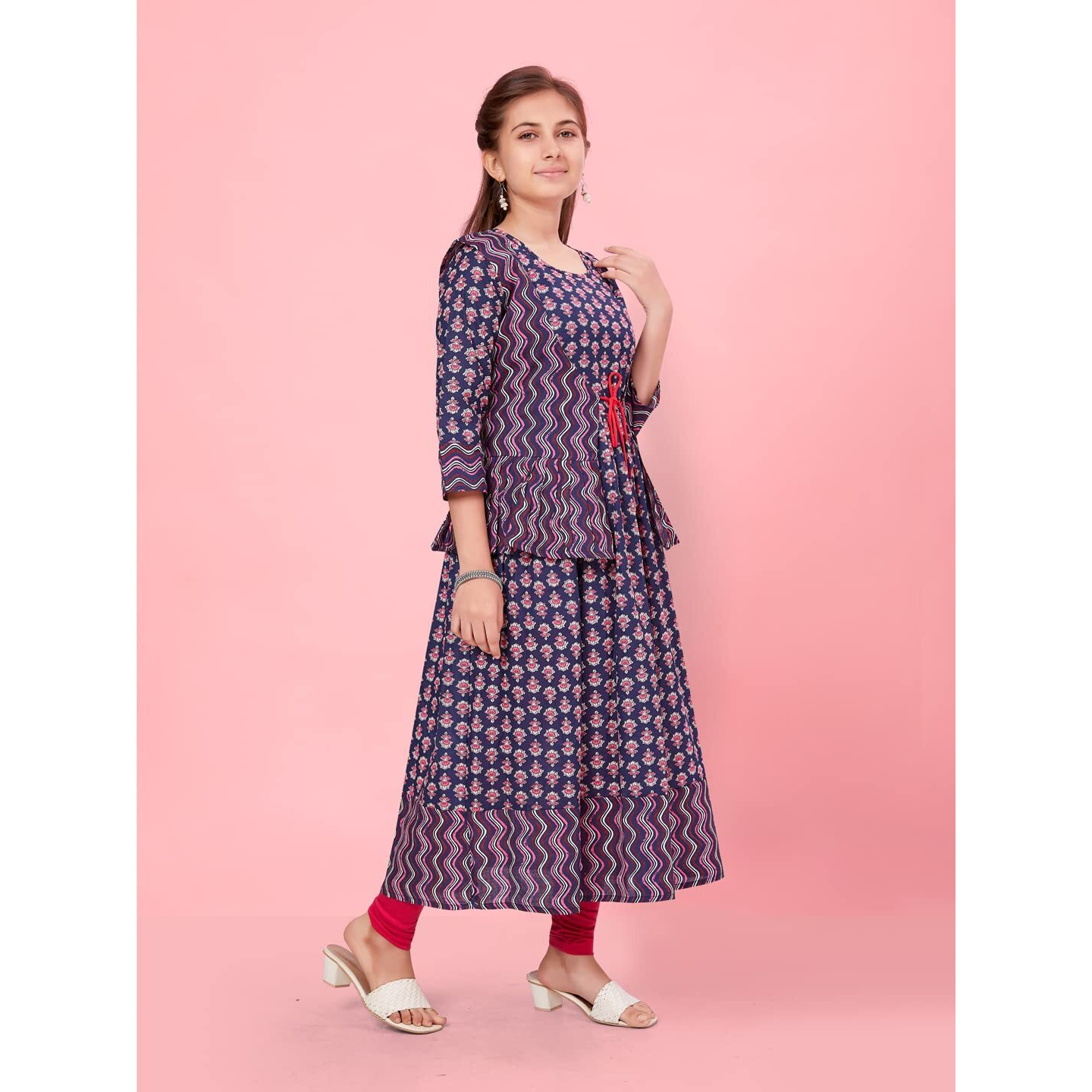 Aarika Girls Navy Blue Color Printed Kurti (Kurti-K-594-Navy-Blue-32)