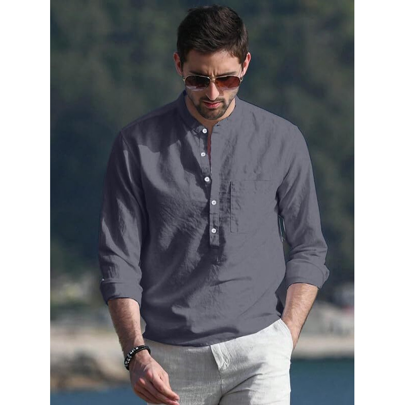 Be Active Men's Solid Regular (Rf0003 13-L_Grey L)