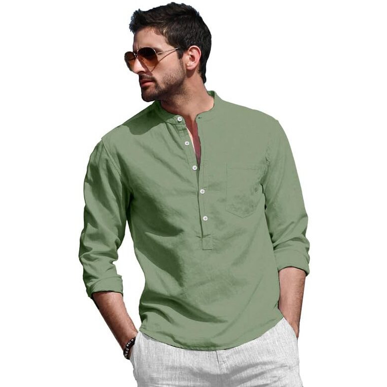 Be Active Men's Plain Regular (Rf0003 5-L_Green L)