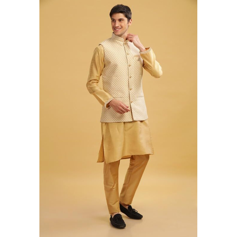 Be Active Men's Floral Regular Kt-Ser (Kt0667-01-M_Beige M)