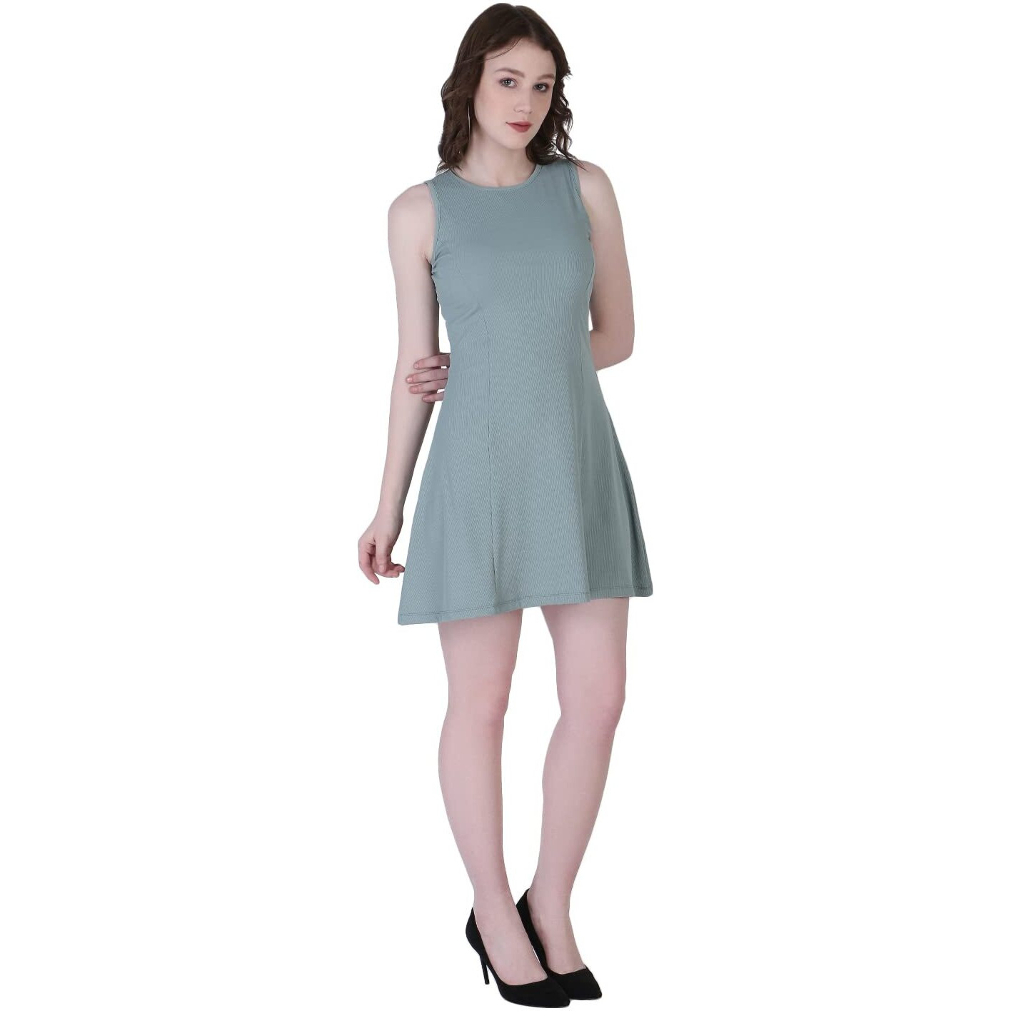 Dhruvi Trendz Women's Rayon Knee-Length Dt-Wd1056 (Dt-Wd1056_Light Green