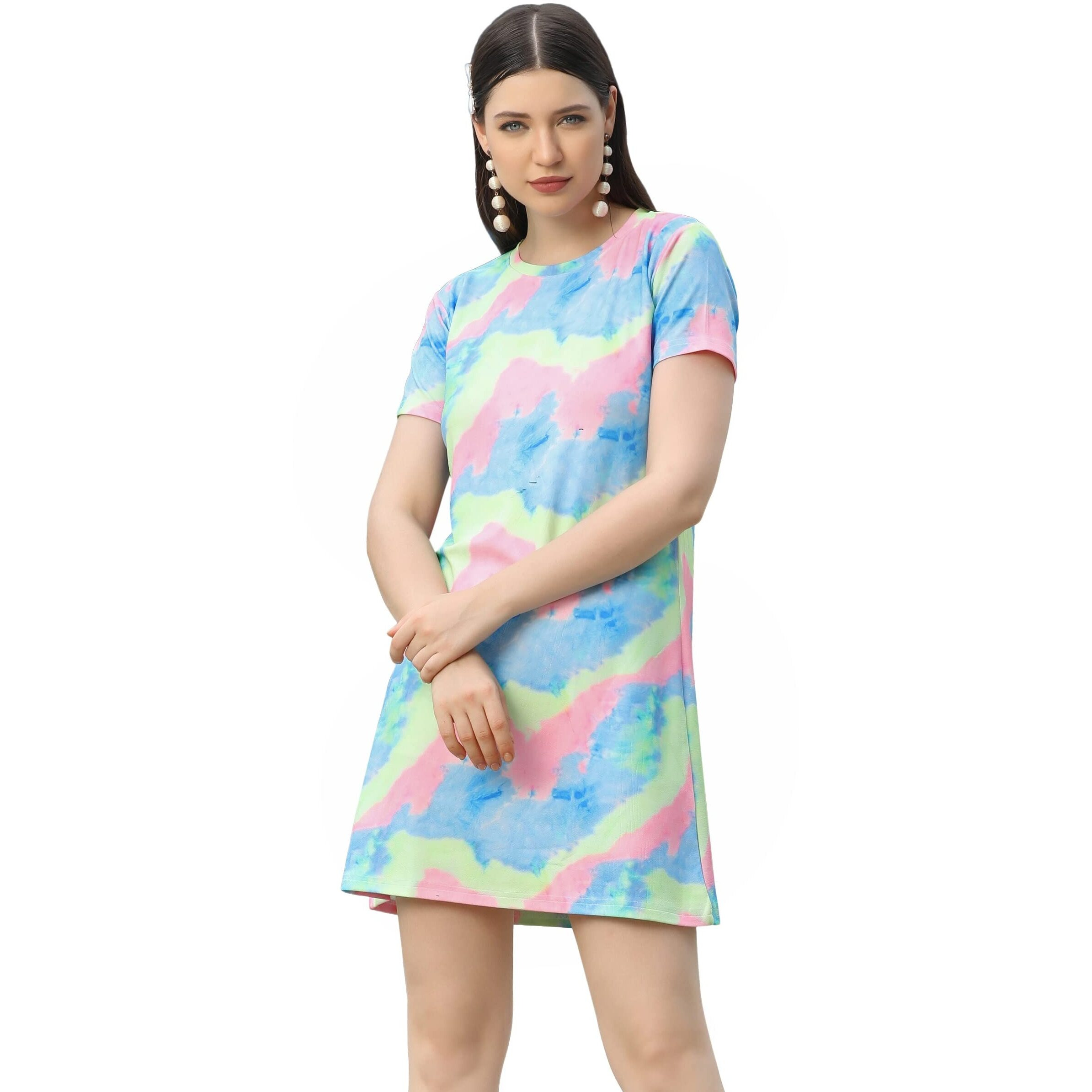 Greciilooks Womens Lycra Bodycon Slim Fit Dress (Pink, X-Large)