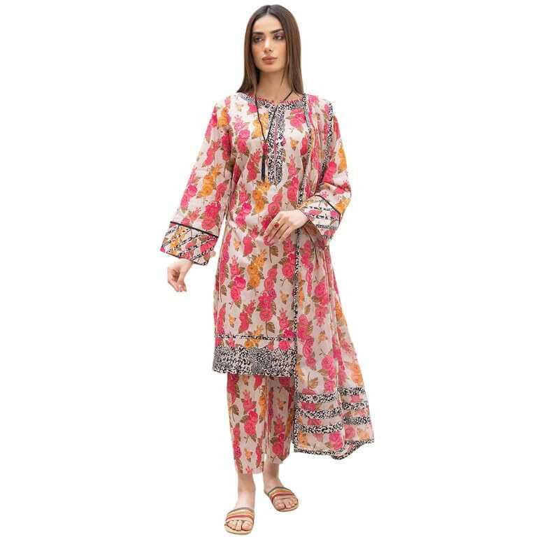 I Enterprise Women's Cotton Floral Regular Dress Shirt (Ay1_Set019_Pink1