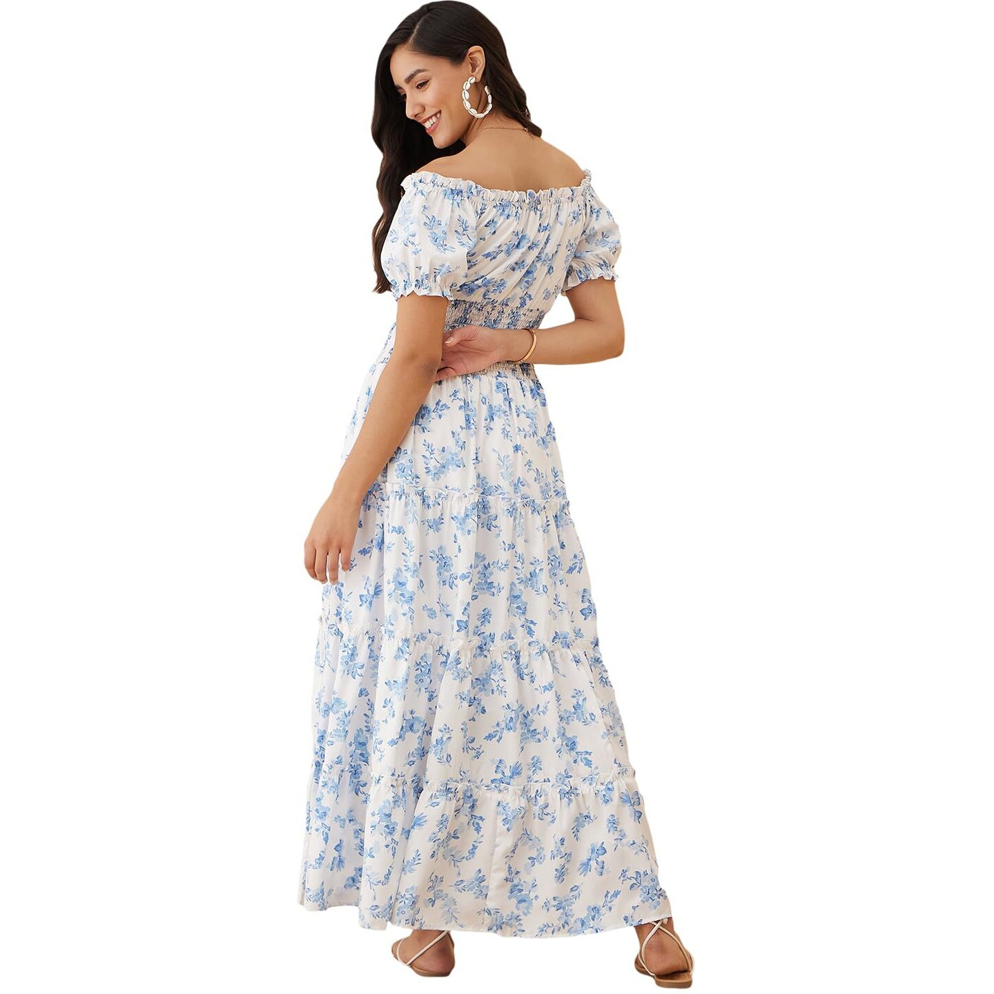 Rare Women's Regular Fit Fit And Flare Dress (Ep7546C_White L)