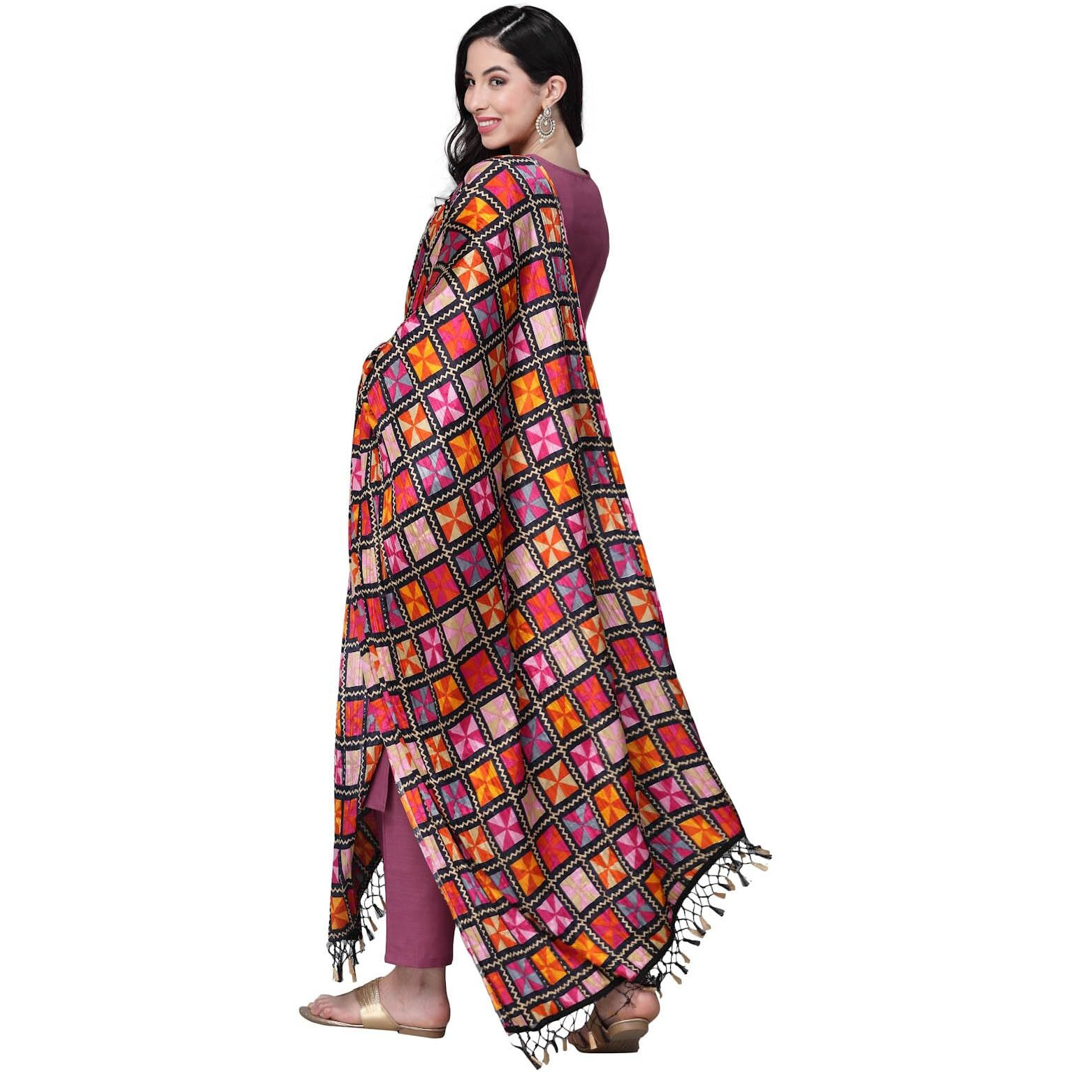 Stylum Women's Solid Cotton Blend Straight Kurta Pant Dupatta Set (Mauvebetty44_Mauve, Xxl)