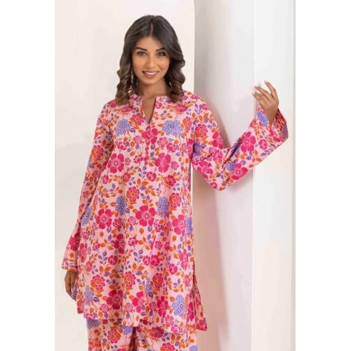 Leriya Fashion Women's Rayon Floral Printed Kurta With Pant Co Ord Set For Women Picnic Vacation For Ladies Full Set Ethnic Indian Casual Festival Fancy Office Wear Kurta Set Lf-W1754&Tr837 Pink