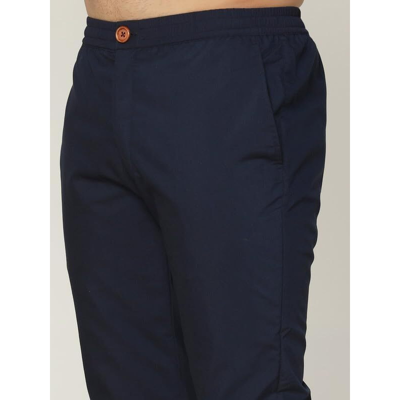 Kisah Men's Kurta Jacket Trouser Set, Blue Cotton Blend, Woven Design Full Sleeves Regular Fit Mandarin Collar (S)