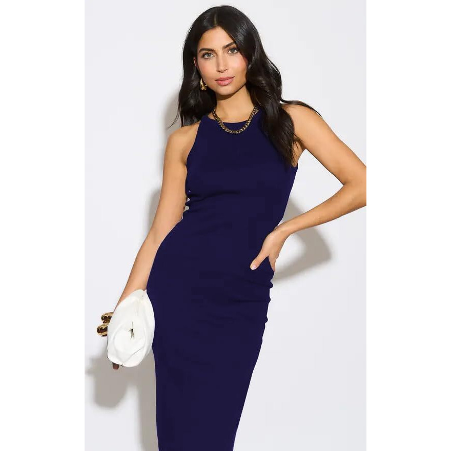 Toochki Women's Lycra Midi Western Bodycon Dress (Toochki244-Drnewg/Xs_Blue