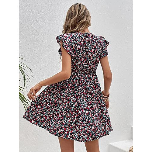 Dhruvi Trendz Womens Rayon Women Western Dresses Regular Fit A-Line (Dt-Wd1111_Red_2Xl)