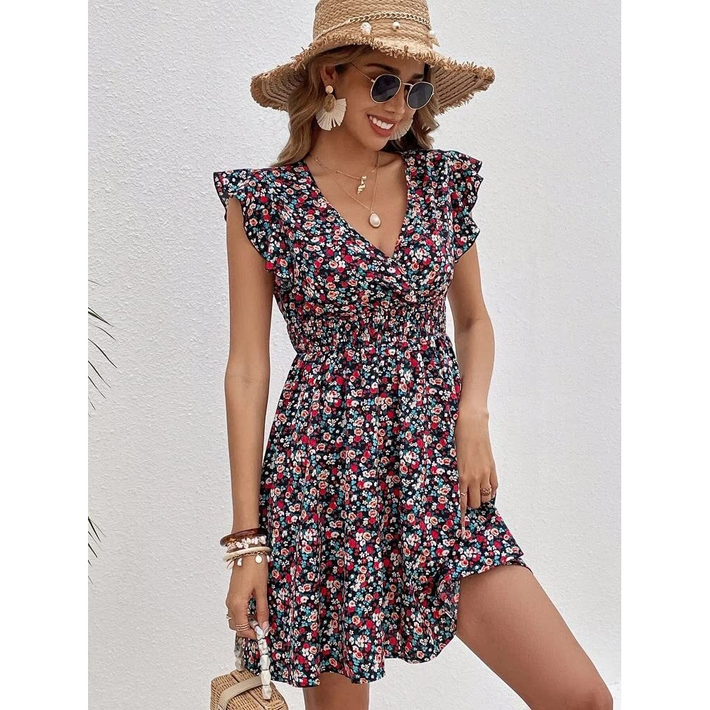 Leriya Fashion Womens Rayon Women Western Dresses Regular Fit Lf-Wd1110 (Lf-Wd1111_Multi_2Xl) Multicolour
