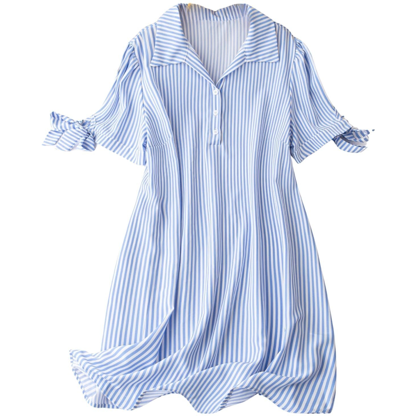Om Sai Latest Creation Western Dress For Women | Beach Wear For Women | One Piece Dress | Vacation Outfits For Women | Picnic Dress For Women | Striped Printed, Casual Dresses. (Medium, Sky Blue)