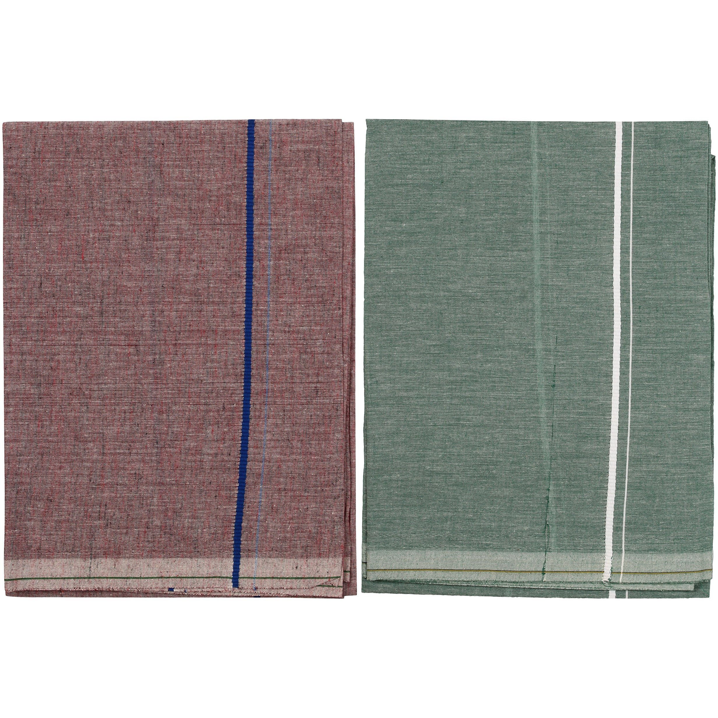 Prakasam Cotton Men's Single (1.27 X 1.95 Meter) Colour Dhoti (L.C) Pack Of 2 (Code-2/5)