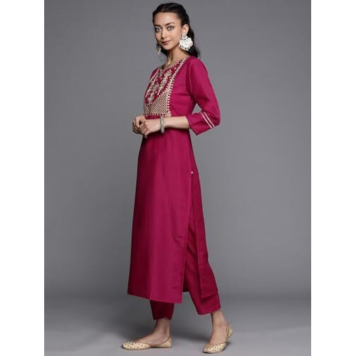 Varanga Women's Silk Blend Kurta Set (Nv_Vskd159_Purple