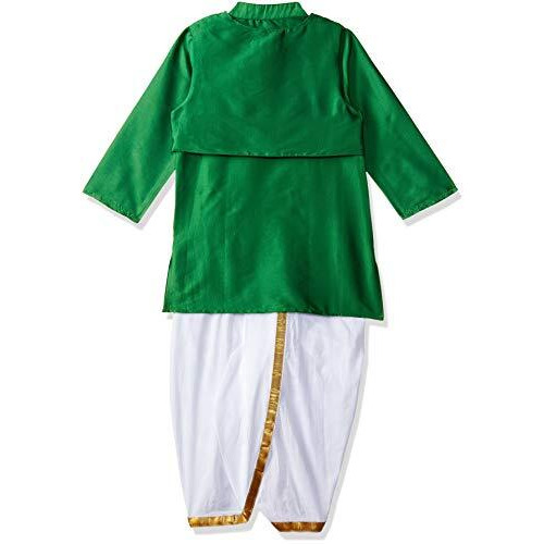 A.T.U.N. Boys' Regular Fit Dhoti (Bkls Lkm Grn_Green-White_4-5 Years)
