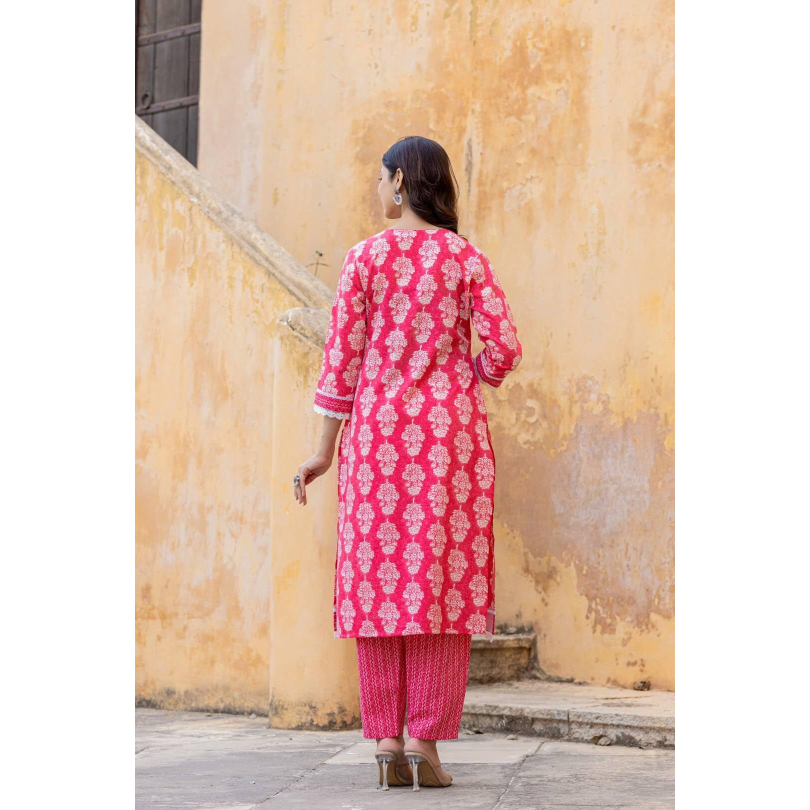 Varanga Women Printed Round Neck Straight Kurta With Bottom And Dupatta  Stylish & Comfortable Ethnic Wear