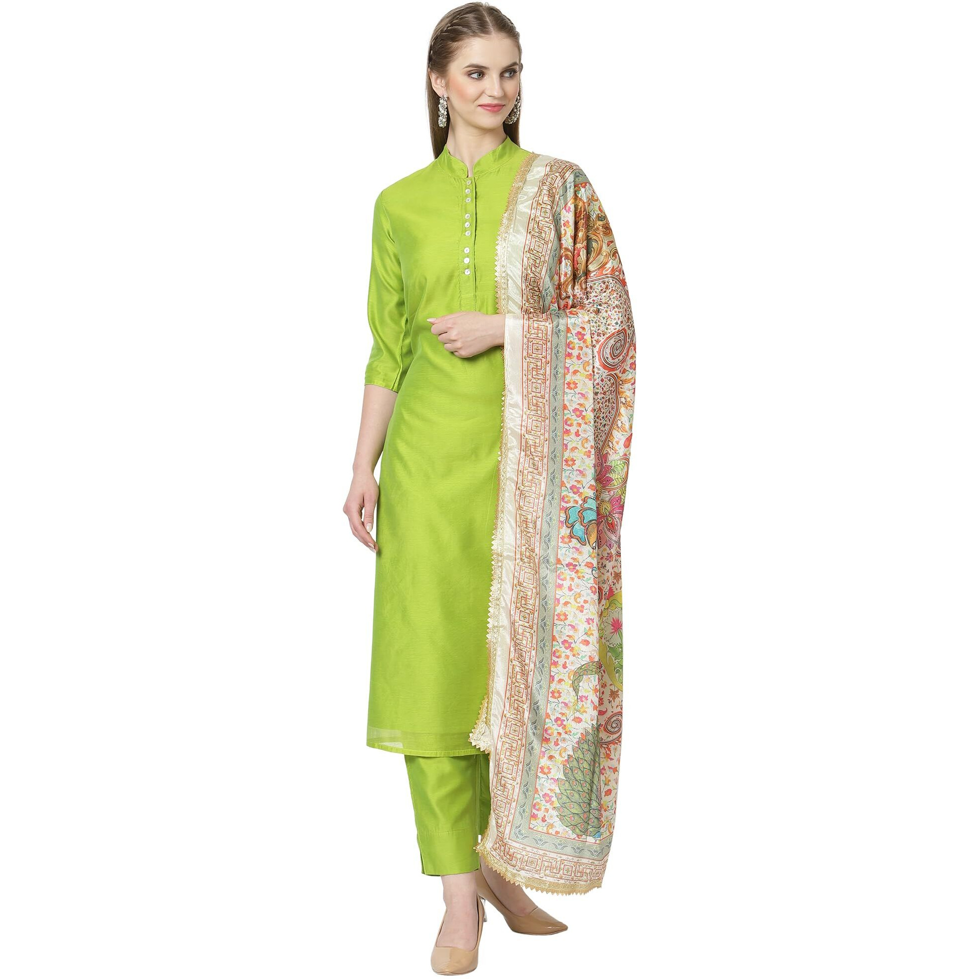 Weavers Villa Women's Poly Silk Digital Graphic Printed Ethnic Dupatta/Chunni, 2.25 Mtrs
