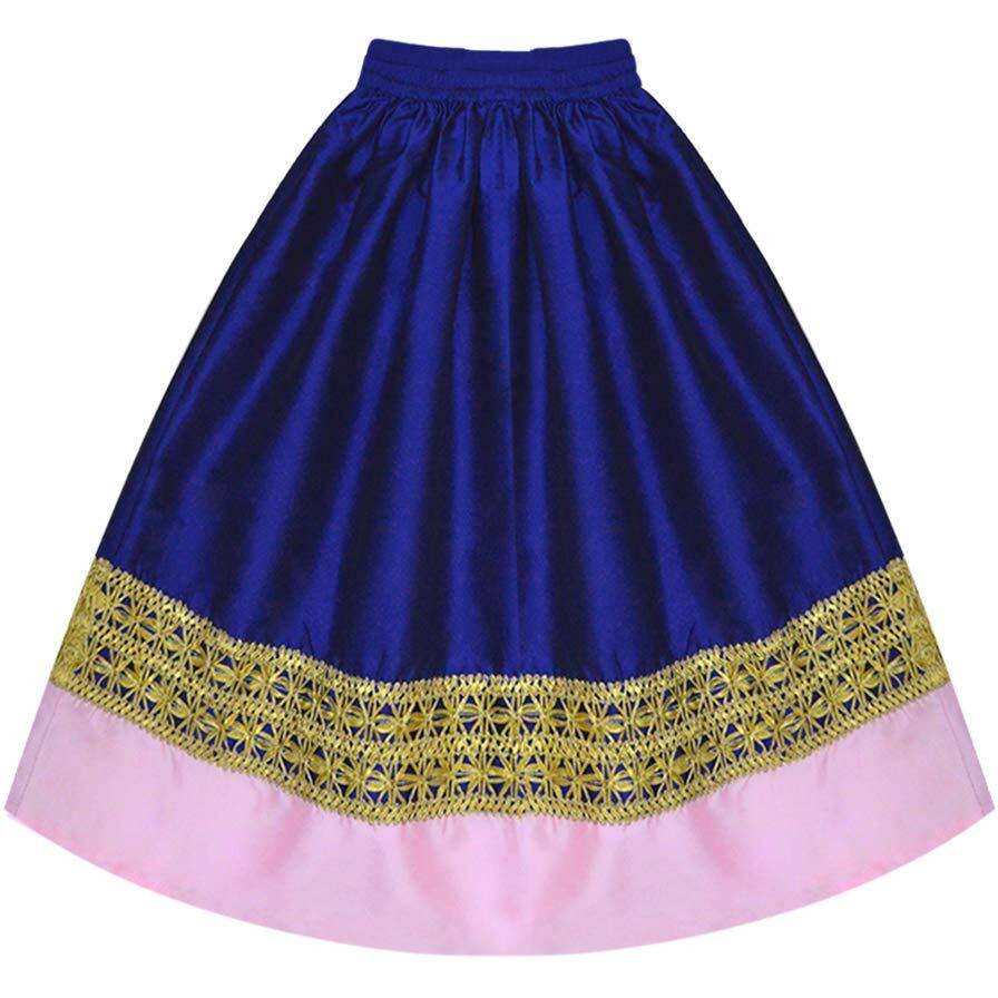 A.T.U.N Girl Synthetic Readymade Lehenga Choli(Glhg Cls Bpb_Baby Pink-Royal Blue_5-6Y_Baby Pink-Royal Blue_5-6 Yr)