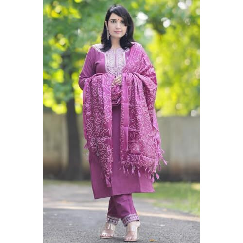 Alvami Women's Silk Solid Regular Kurta Set (Namo_Pink