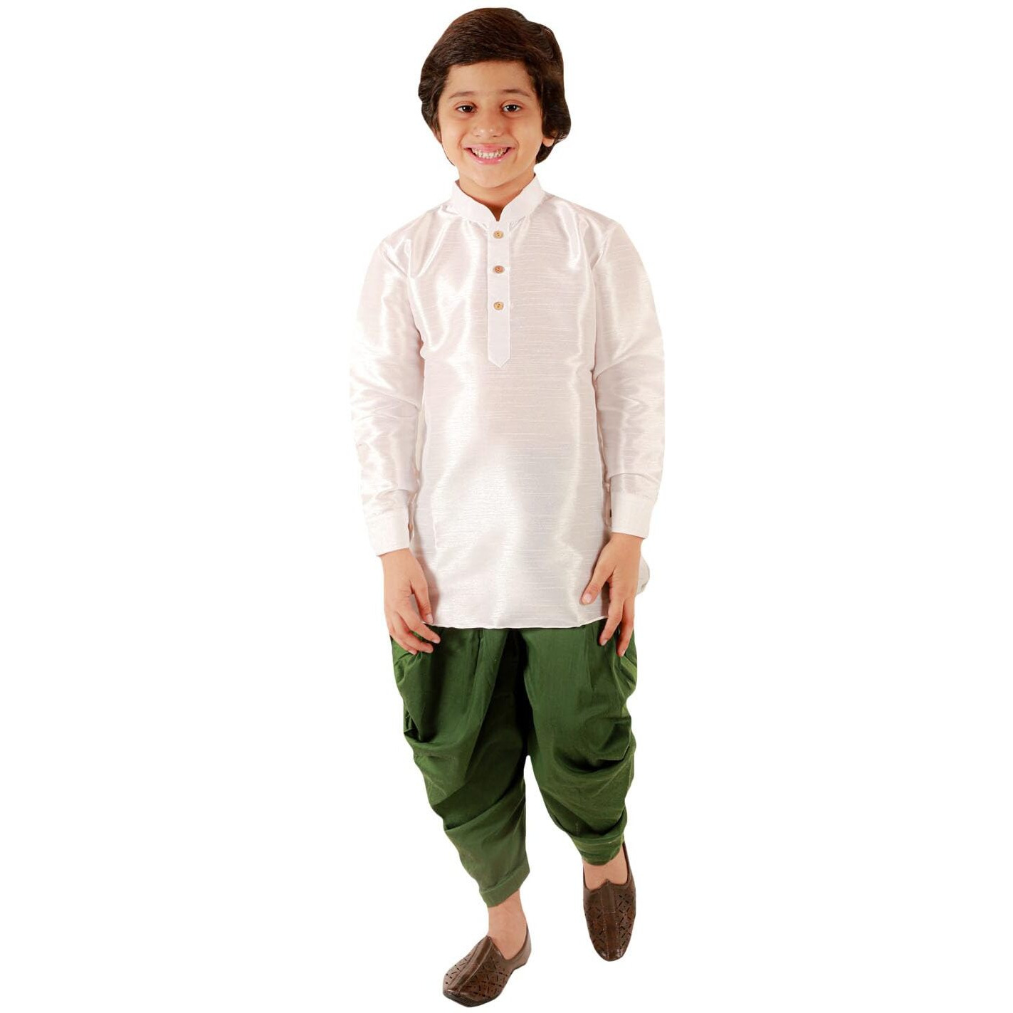 Jbn Creation Boys' Cotton Silk Blend Kurta And Dhoti Set (B1641)