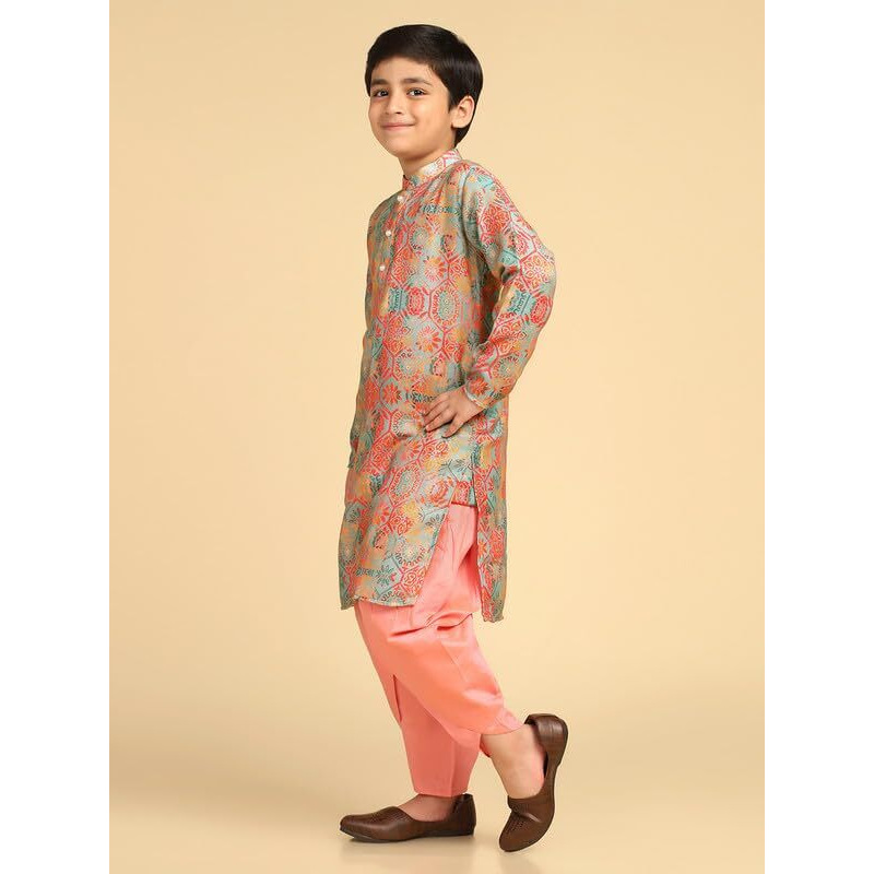 Kisah Boys Kurta | Pashmina Printed Ethnic Wear For Kids Wedding And Occasions-Kk-1025-5-6 Years Multicolour