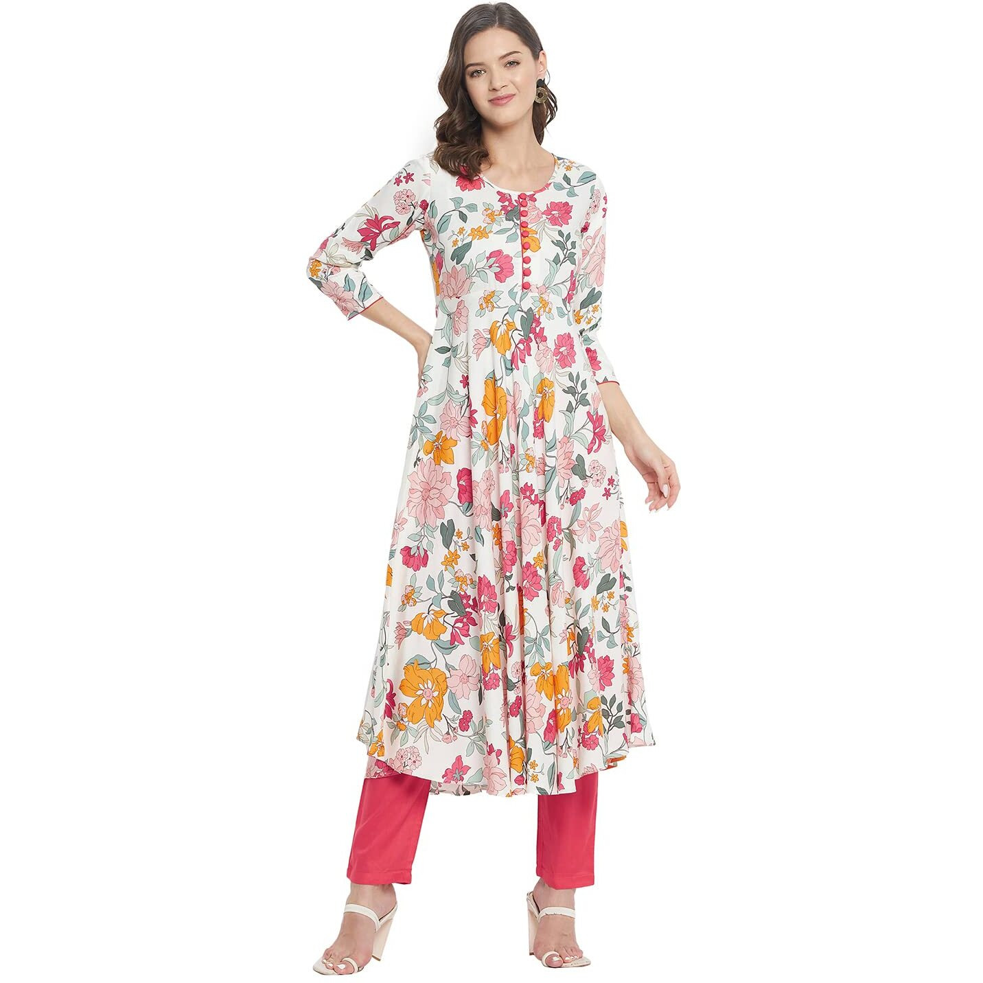 Tissu Women's Rayon Multicolor Printed A-Line Kurta 2139_Multicolor_8Xl