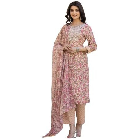 Varanga Women's Silk Blend Solid Regular Kurta Bottom Set
