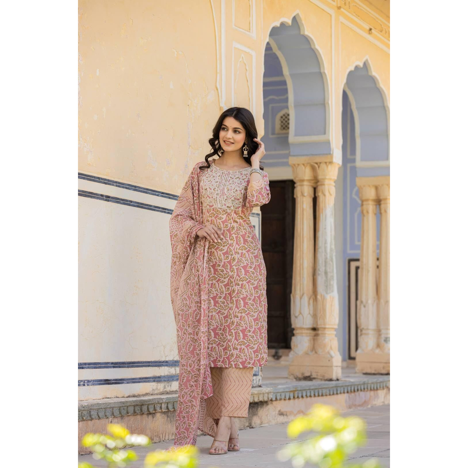 Varanga Women's Silk Blend Solid Regular Kurta Bottom Set