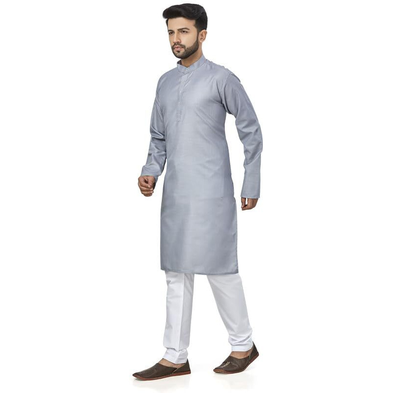 Be Active Men's Solid Grey Kurta Set || Men Kurta Pajama || Men Kurta Pajama Set || Kurta Pajama For Men (N-Rfsk0001 13 Set S)