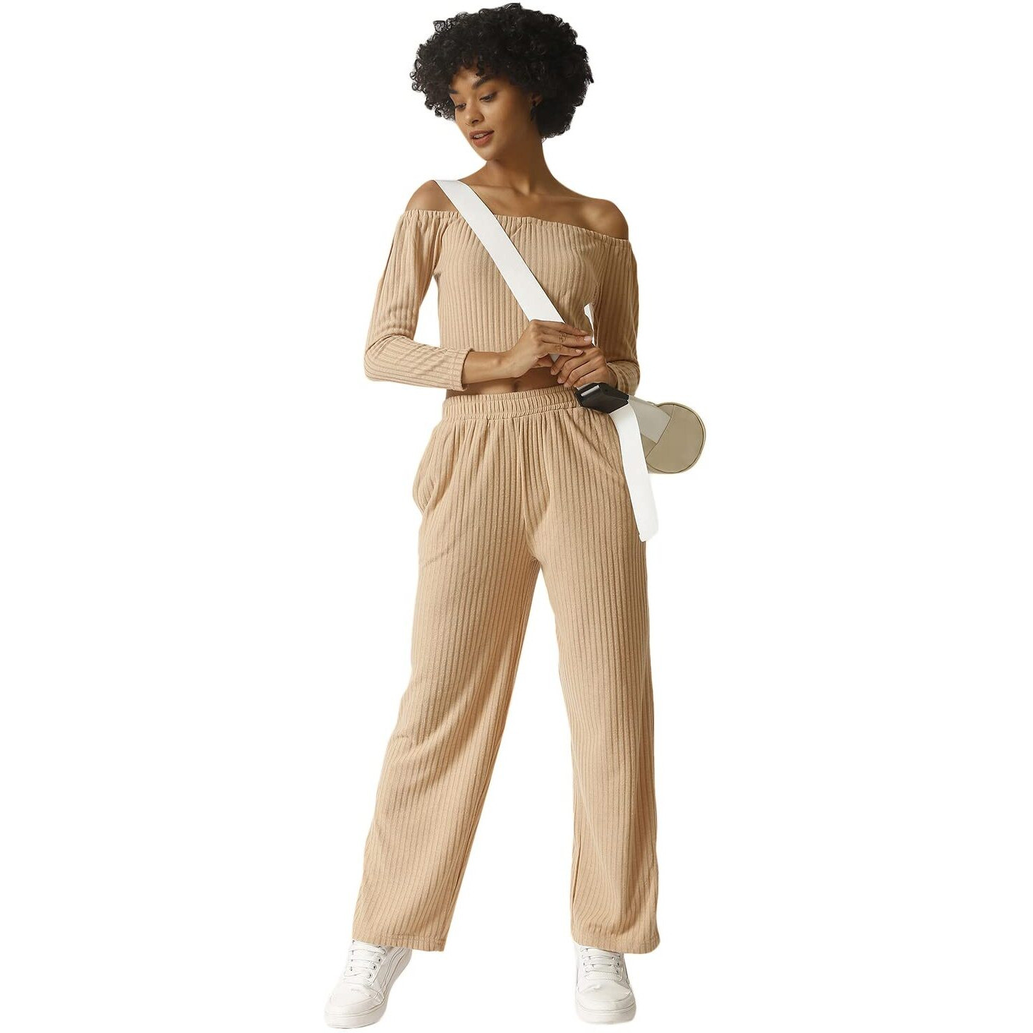 Campus Sutra Women Stylish 2 Piece Casual Co-Ord Set Brown