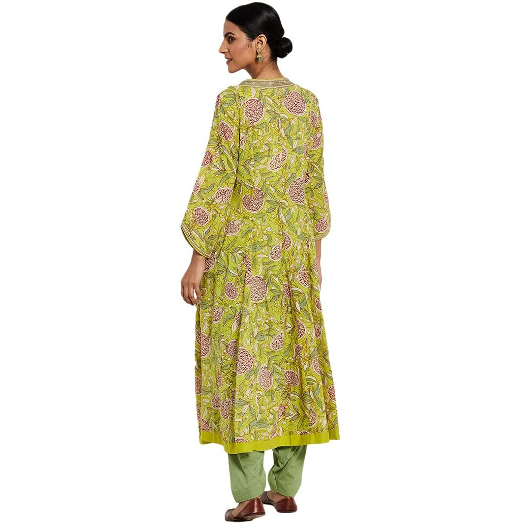 Fabindia Women's Cotton Regular Kurta (6023196Green_Green_Xs)