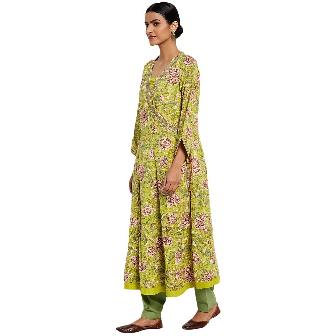 Fabindia Women's Cotton Regular Kurta (6023196Green_Green_Xs)
