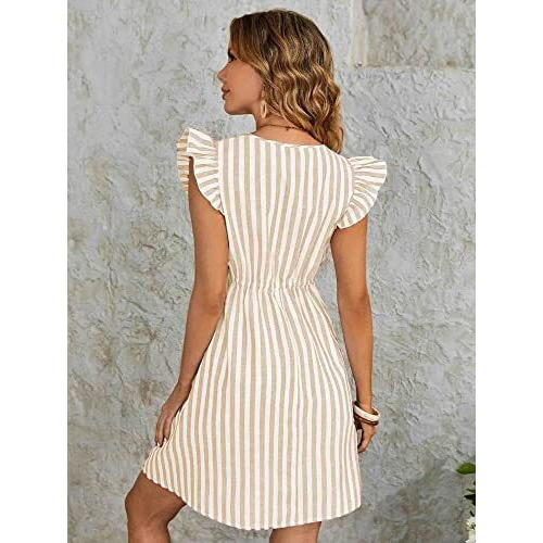 Dhruvi Trendz Womens Rayon Women Western Dresses Regular Fit Dress (Dt-Wd1114_Beige_L)