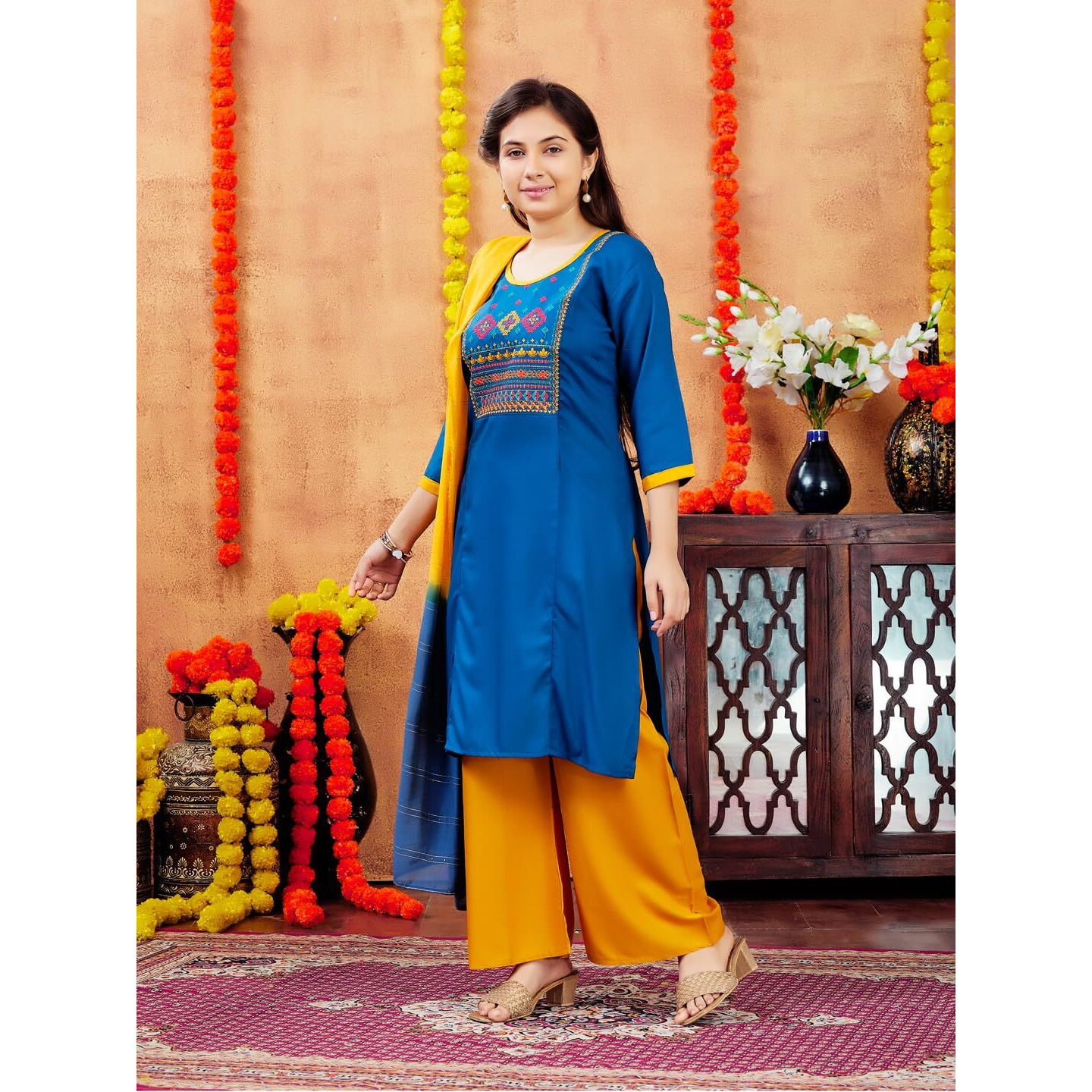 Aarika Girls Dark Green Colour Embroidery Cotton Kurti (10-15 Years)