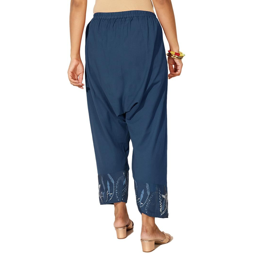 Fabindia Women's Regular Pants (102463602_Indigo