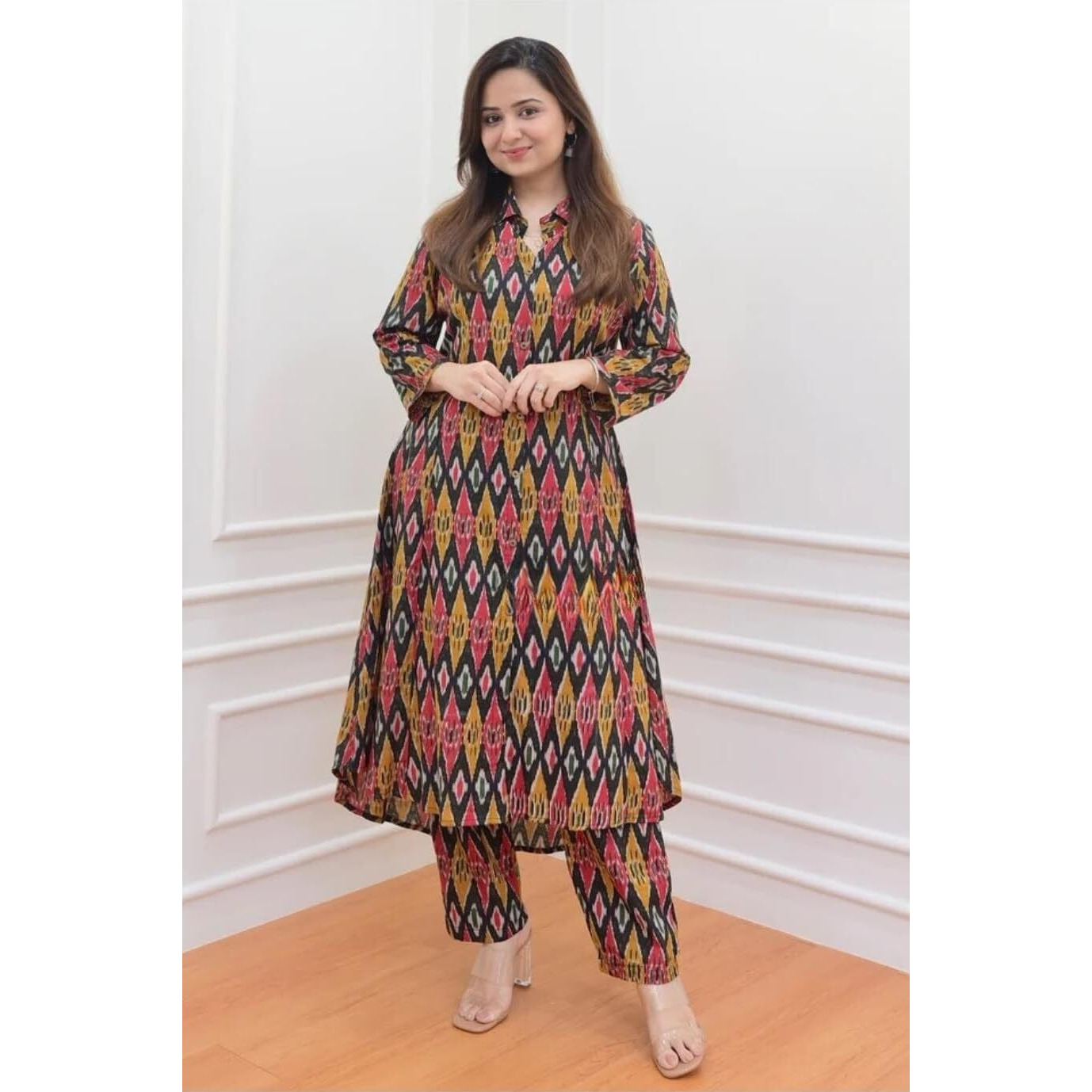 Leriya Fashion Women's Rayon Regular Kurta Set (Lf-W1816&Tr873_Yellow_M)