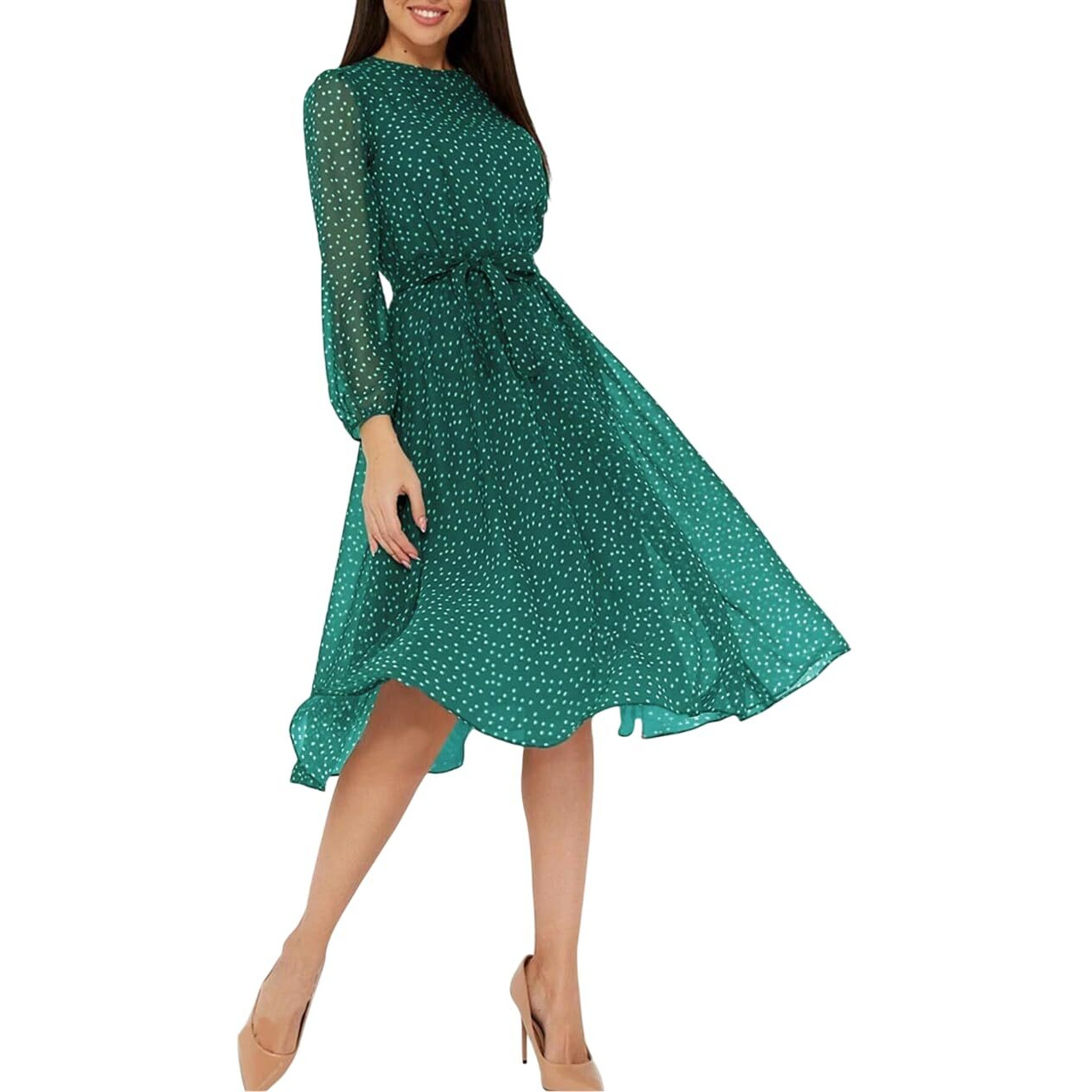 Litzo Western Dresses For Women (L-11-S) Green