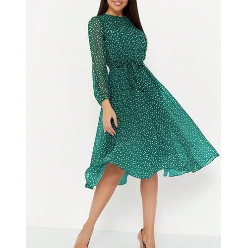 Litzo Western Dresses For Women (L-11-S) Green