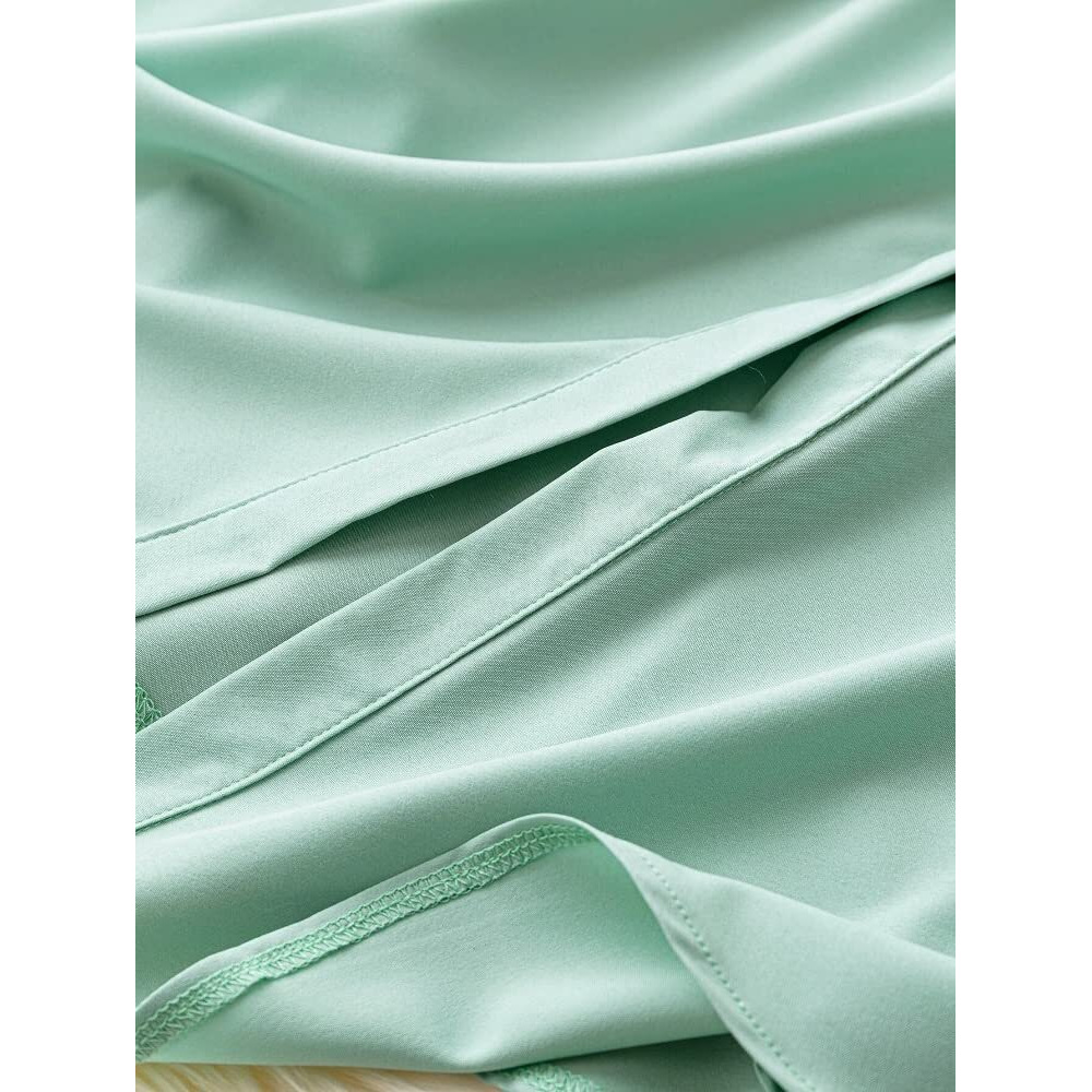 Om Sai Latest Creation Western Dress || Rayon Solid Button Front Shirt Dress For Women || Roll Tab Sleeve & Collared Neck Flared Dress || Office || Summer Short Dresses For Women. (Small, Pista)