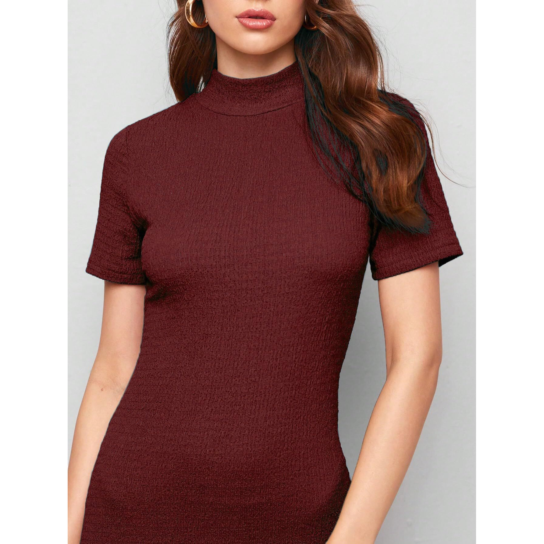Om Sai Latest Creation Birthday Dress For Women Western | One-Piece Dress For Women (Small, Burgundy)